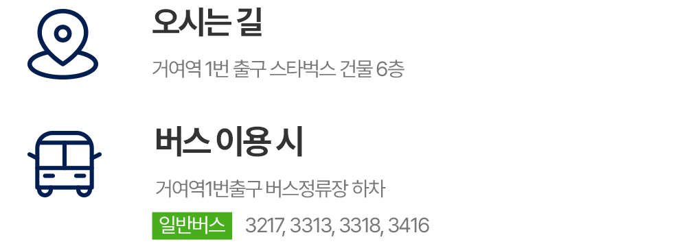버스, 자가용 이용시